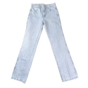 Wrangler Jeans Womens 29x32 Light Wash Blue High Rise Straight Leg Zip Fly